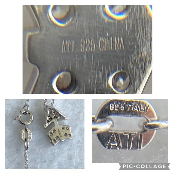 Sterling Silver 925 ATI Very Dainty Tiny Round CZ Arrow Pendant Necklace 18" - Picture 9 of 16